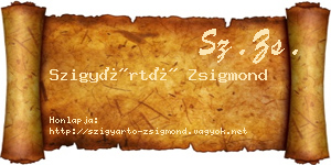 Szigyártó Zsigmond névjegykártya