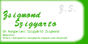 zsigmond szigyarto business card