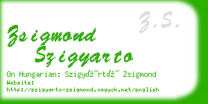 zsigmond szigyarto business card